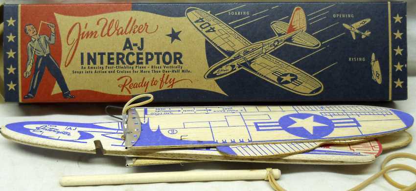 Jim Walker A-J Interceptor Folding Wing Glider plastic model kit
